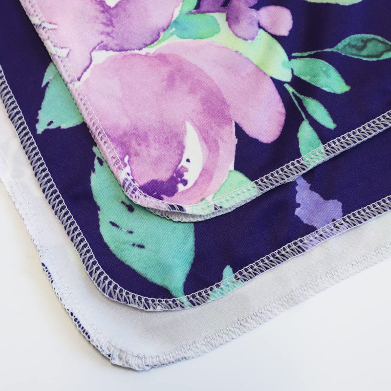 TANOFAR Newborn Swaddle Blanket with Beanie Set,Soft Stretchy Blanket for 0-3 Months Baby Boys and Girls(Purple Flower) - Image 5